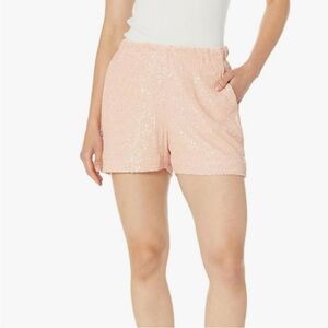 Trina Turk Chic Peach Sequin High Waist Shorts